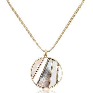 NEW Kenneth Cole NY Geometric Disc Shell Necklace